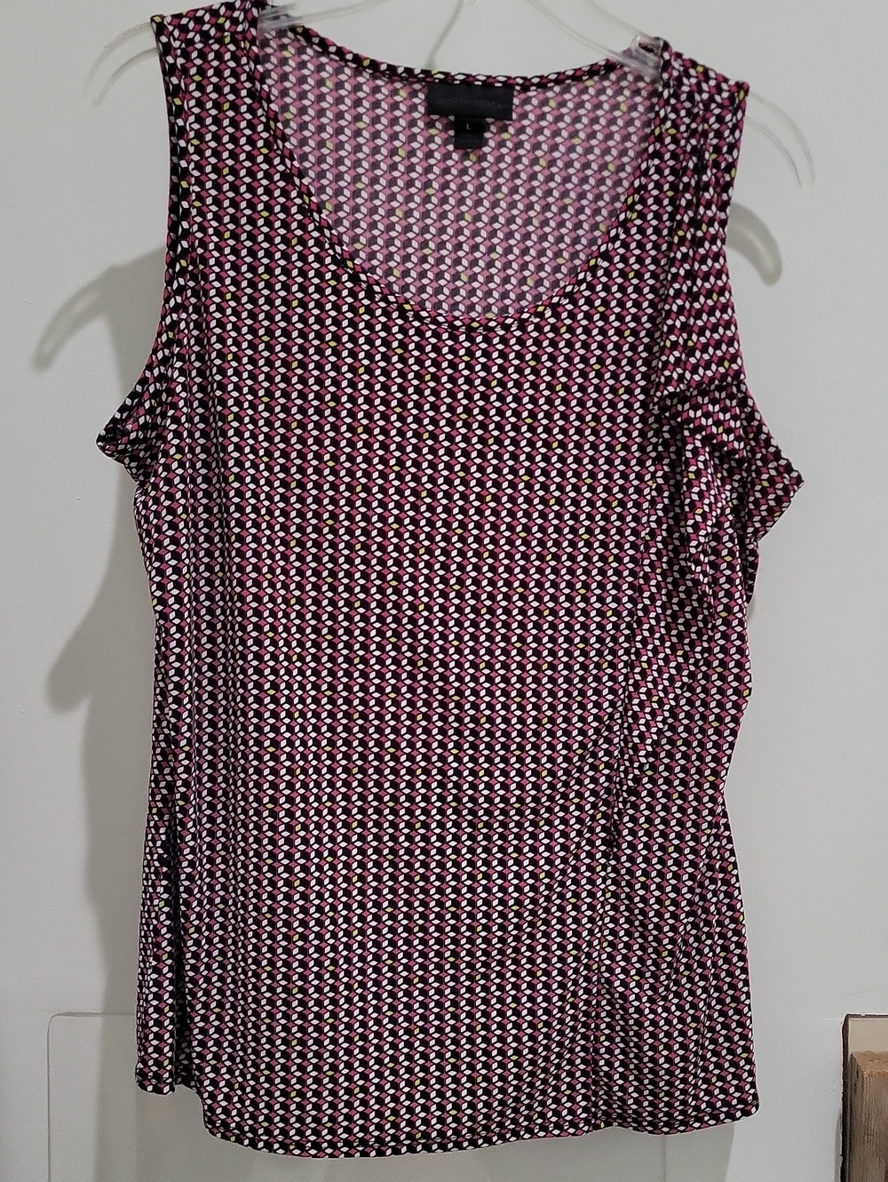 Worthington Pink and Black Geometric Tank Top
